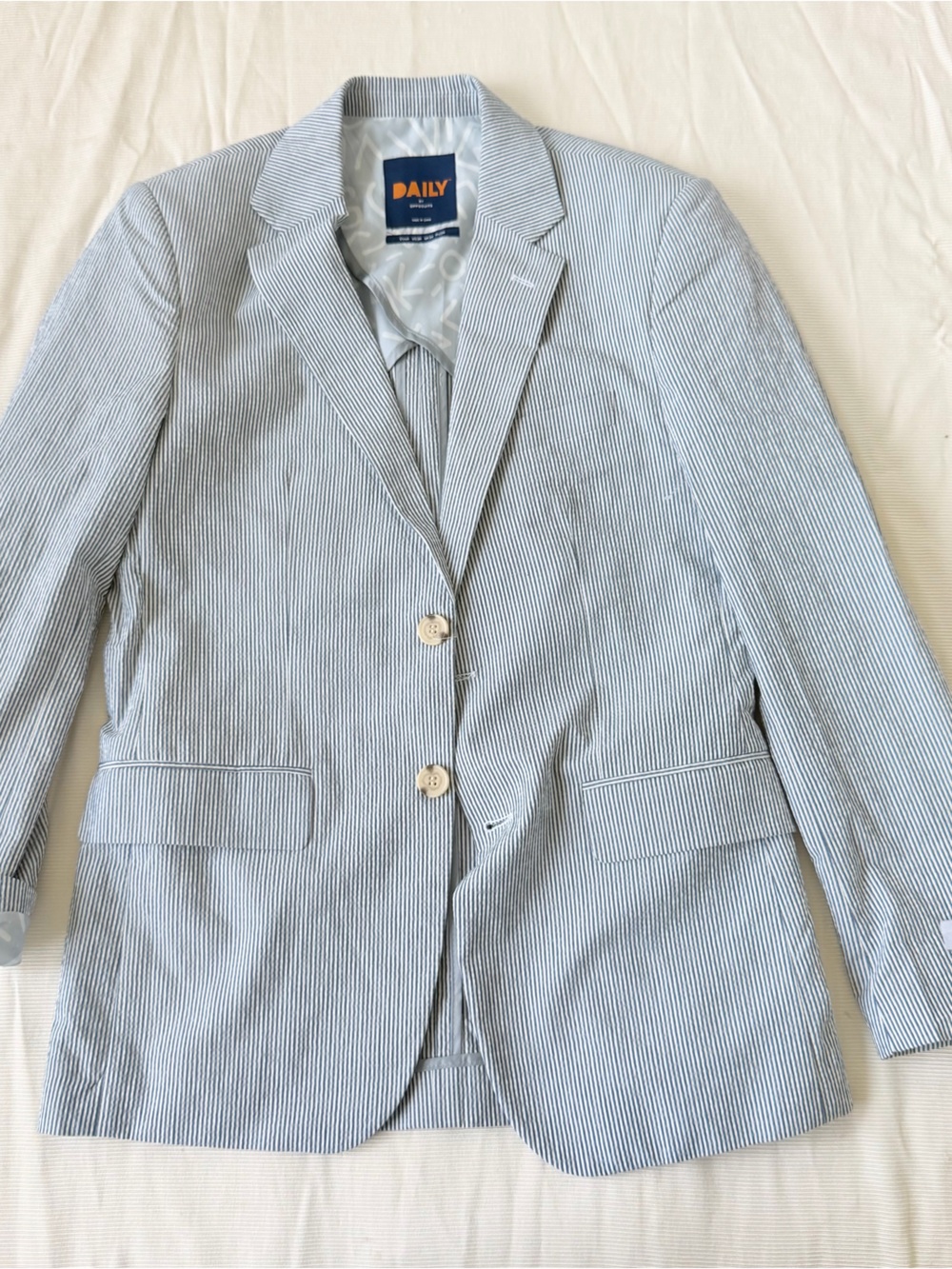 Daily Opposuits Mens Jacket Blazer Striped Casual Cotton Blend Modern 36